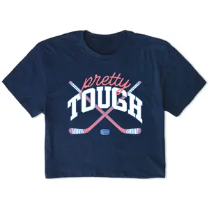 Hockey Short Sleeve Crop Tee - Pretty Tough