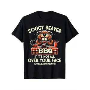 Soggy Beaver BBQ If It's Not All Over Your Face You Are Men T-Shirt, 100% Cotton, Humorous Theme Gift, S - XXXL made in usa Funny