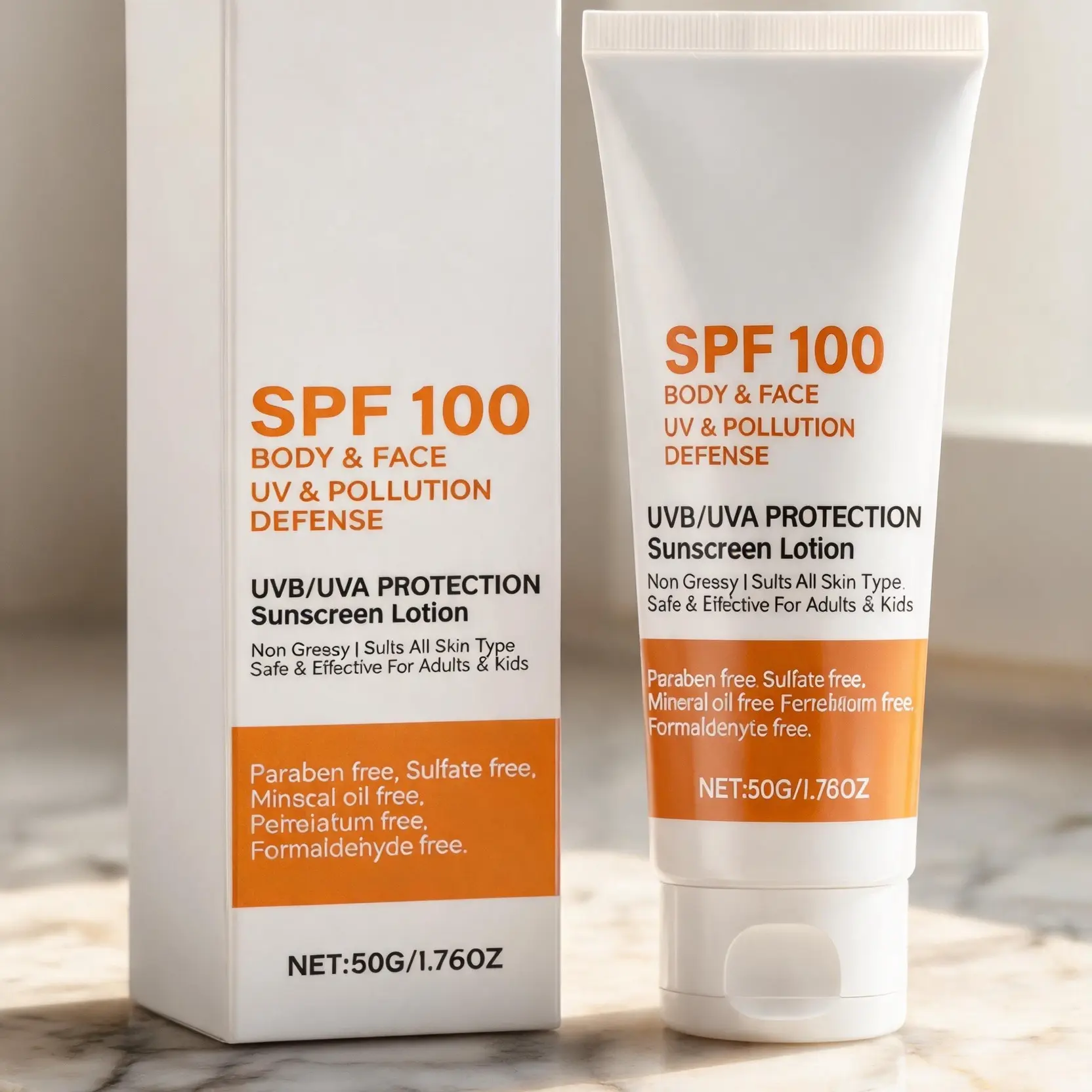 Gentle Facial Sunscreen Lotion - UV-Blocking, Sunburn-Repairing, Anti-Wrinkle, Lightweight Skincare Protection Cream