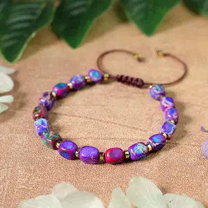 Galaxy Raw Sea Sediment Jasper Bracelet | Delicate Handmade Adjustable Healing Crystal Gift