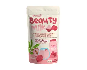 Dear Face Beauty Milk Lychee Drink Collagen Swiss Stem Cell Supplement 10 Sachets Premium Japanese Lychee Stemcell Drink