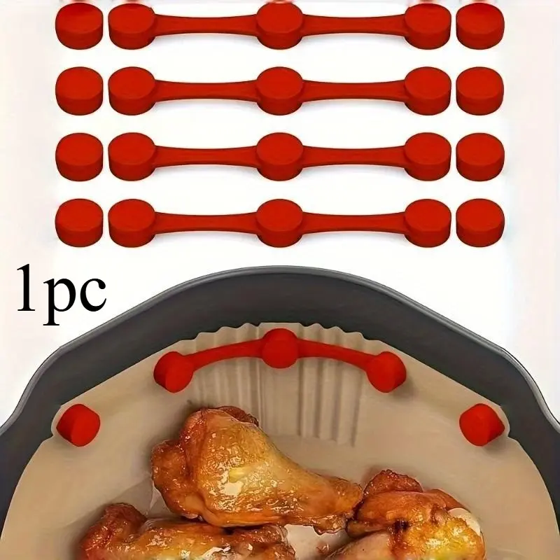 1 Set Air Fryer Magnet Silicone Buckle, Air Fryer Magnetic Silicone Clips, for Holding Down Air Fryer Parchment PaperHeat-Resistant Reusable
