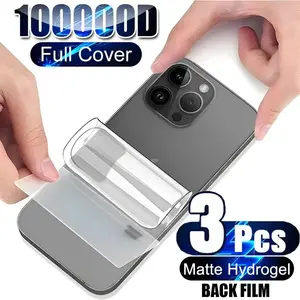 3pcs Back Hydrogel Screen Protector For iPhone 17/17 Pro/17 Pro Max/17 Air/16E/16/15/14/Plus/13/12/Mini/11/XR/X/XS/XS MAX,Ultra-Thin,Anti-Scratch,Anti-Fingerprint,Prevent Damage,Full Coverage[nont glass]