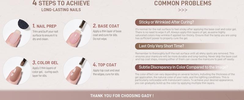 GAOY Nude Symphony Natural Jelly Gel Nail Polish Set, 6 Colors Sheer Pink UV Gel Polish, for Salon Manicure & Nail Art DIY at Home