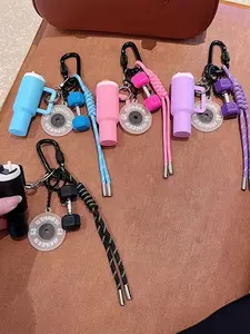 Trendy Fitness Aesthetic Keychain Set with Mini Tumbler, Dumbbell Charm & Braided Lanyard, Sporty Bag Charm, Cute Colorful Accessory for Girls, Perfect Gift for Gym Lovers, Daily Use, Backpack & Car Keys, Stylish Workout Decor