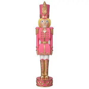 37 Inch Decorative Christmas Female Nutcracker -  Pink/Gold