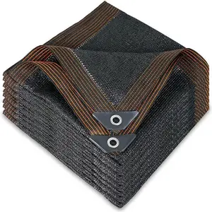Easy to install perforated black sunshade cloth, suitable for outdoor balconies, terraces, greenhouses, balcony sunshades, striped pattern mesh, durable sunshade