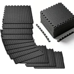 Premium Interlocking EVA Foam Exercise Mat Tiles - 19.69x19.69in, Home Gym Protective Flooring - 12pcs, 65 SQ.FT for Workout Areas & Equipment Protection