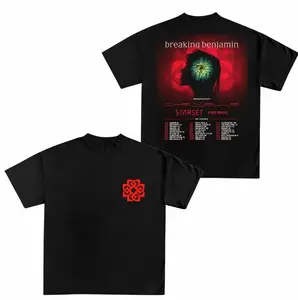 Breaking Benjamin World Tour 2026 Graphic T-Shirt, Double Sided Concert Tee with Tour Dates, Unisex Tops Alt Rock Band Merch for Fans Casual Wear