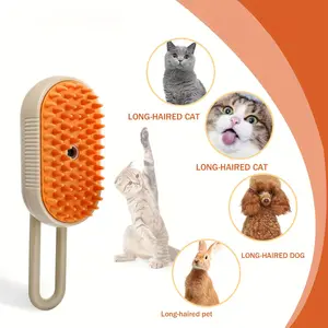 Miaoquanji 3-in-1 Rechargeable Cat Steam Comb, Self-Cleaning Comb, Fur Removal Tool - designed for cats, using bristle and steam technology to remove matted fur, reduce shedding, and make grooming smooth and effortless. Groomer Tools