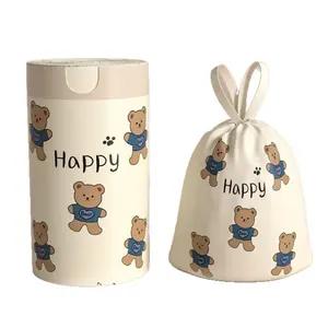 Bear Print Drawstring Trash Bags, Thick Leakproof Scented Garbage Bags for Kitchen Bathroom