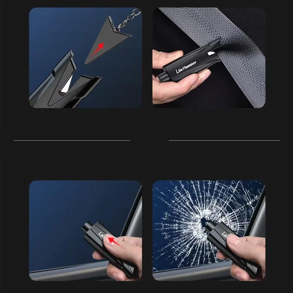 Vehicle Safety Rescue Window Breaker Seatbelt Cutter Multifunctional Spring Loaded Escape Device Ultimate Automotive Emergency Self Rescue Tool Portable Emergency Escape Tools and Accessories