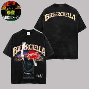 [X-26] BIEBER "BIEBERCHELLA" Graphic Tee High-quality Acid Washed Cotton T-Shirt, Beliebers Shirt Hip-Hop Shirt, Coachella Festival Merch, Gift For Music Fan Graphic Tee