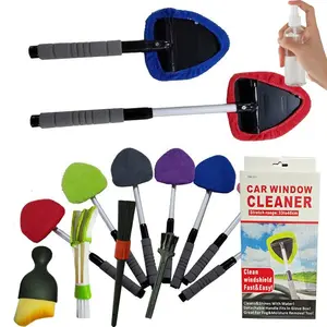 Glass Car Defogger Brush Windshield Cleaner, Extendable Window Squeegee, Ultra-Fine Fiber, Water Washing Car Accessories