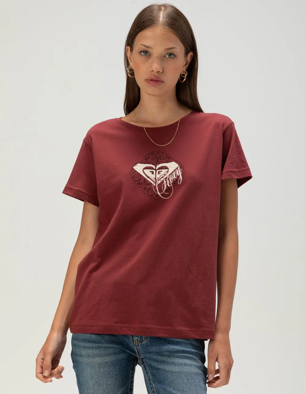 ROXY Rhinestone Womens Boyfriend Tee ROXY Rhinestone Womens Boyfriend Tee