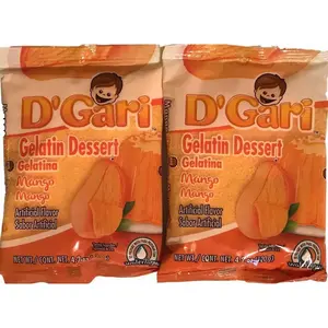 D Gari Pack of 2 Mango Gelatin 4.2oz, Prepare with Water, Quick Snacks, Mango Dessert, Gelatin, Mix, Mexico, Powder