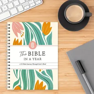 52-Week Bible Study Guide: A year-long daily devotional with Scripture, reflection questions, and prayer prompts (women only) – spiral-bound with an inspiring cover and durable hardcover