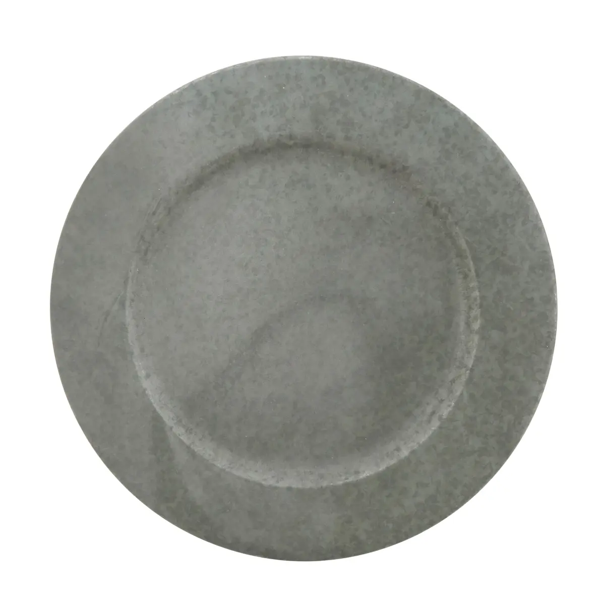 212 MAIN SARO CH372.S13R Back-to-Basics 13 in. Round Hand-Distressed Galvanized Metal Dining Plate Set - 4-Piece Silver Unique Collectible Plates