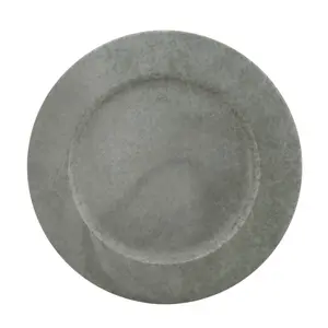212 MAIN SARO CH372.S13R 13 in. Round Galvanized Metal Dinner Charger Plates, Silver - Set of 4, Dinner Plates