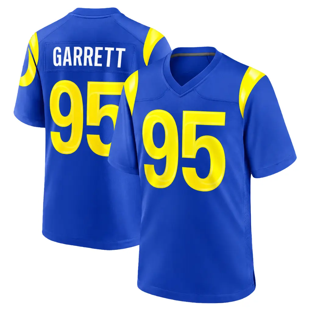 Full Print Blue Garrett #95 Football Jersey – America Game Shirt, Sports Fan Apparel, Jersey For Football Fans, Athletic Uniform Gift for Him