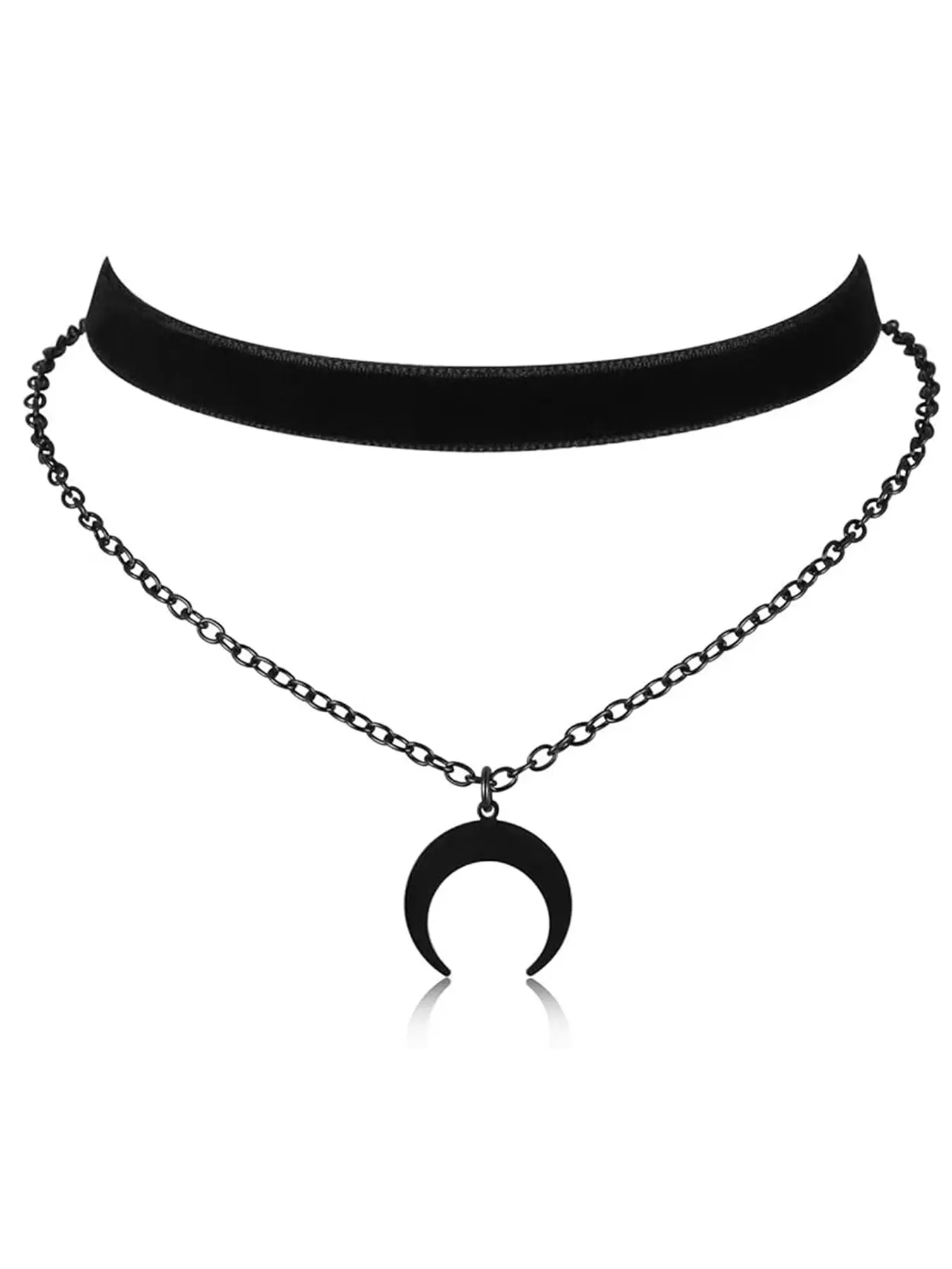 Gothic Choker, Choker Necklace for Women, Dainty Choker Necklace, Black Velvet Choker, Layered Necklace, Goth Jewelry for Women, Gothic Mystery Jewelry, Chain Choker
