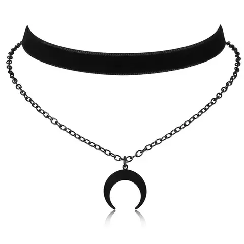 Gothic Choker, Choker Necklace for Women, Dainty Choker Necklace, Black Velvet Choker, Layered Necklace, Goth Jewelry for Women, Gothic Mystery Jewelry, Chain Choker, Chain Necklaces