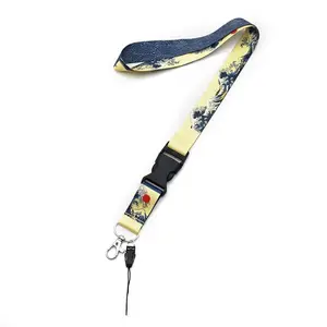 Car Seat Belt Decorative Lanyard, Wave Pattern ID Card Holder Strap for Car, Universal Work ID Lanyard
