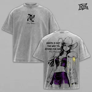 Nico Robin "Miss All Sunday" Graphic Oversized Vintage Washed Tee | Heavyweight Cotton Anime Streetwear