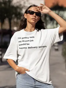 Karma Delivery Person T-Shirt Unisex Streetwear Graphic Tee with Inspirational Quote for Trendy Outfits