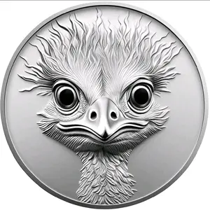 1 Gram 999 Fine Silver Round  Ostrich / Emu Head Design - Brilliant Uncirculated