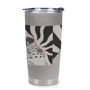 Studio Ghibli Totoro No-Face Insulated Tumbler: Viral Anime Aesthetic Travel Mug for Ghibli Fans