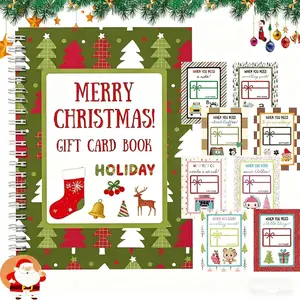 Christmas Stocking Stuffer Christmas  Card Book for Adults, Merry Christ-mas , 5x7 Color Spiral Bound Card Book- Surprises  Every Page, DIY Personalized Xmas Gifts for Family, , Students