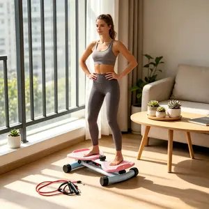 Springtok Ab Toner - Portable Waist Trimmer for Women’s Core Workout & Home Fitness-Waist Twister Board – 360° Rotating Fitness Board-Home Exercise Equipment for Men & Women pull rope load-bearing capacity Balance