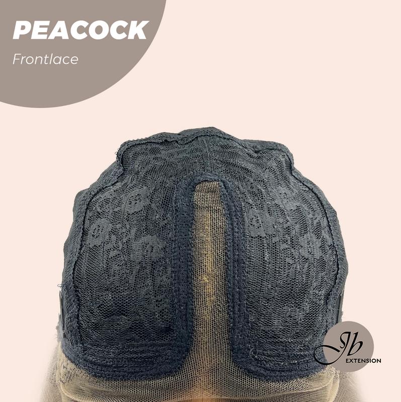 JBEXTENSION 26 Inches Curly Black With ​Multiple Color Pre-Cut Frontlace Wig PEACOCK