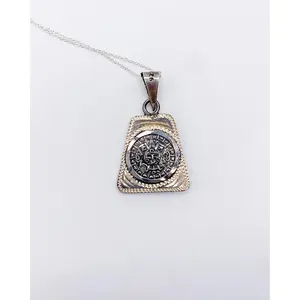 AZTEC CALENDAR SHIELD NECKLACE