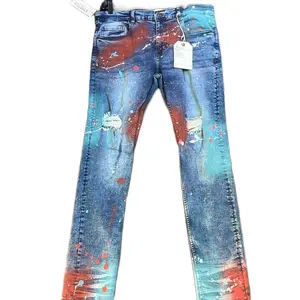 Evolution Men's Street Wear Jeans - Colorful Design with Distressed Details, Ideal for Casual Wear - Menswear
