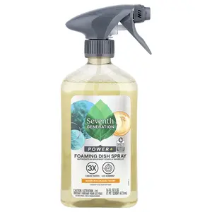 Seventh Generation Power+, Foaming Dish Spray, Mandarin Orange, 16 fl oz (473 ml)