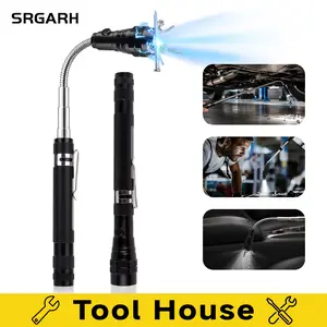 Telescoping Magnetic Pickup Tool with LED Flashlight, Extendable Flexible Magnetic Pickup Stick, Strong Magnet Long Reach Retrieval Tool for Mechanics, Auto Repair, Garage, DIY, Home Improvement, Workshop, Portable Hand Tool