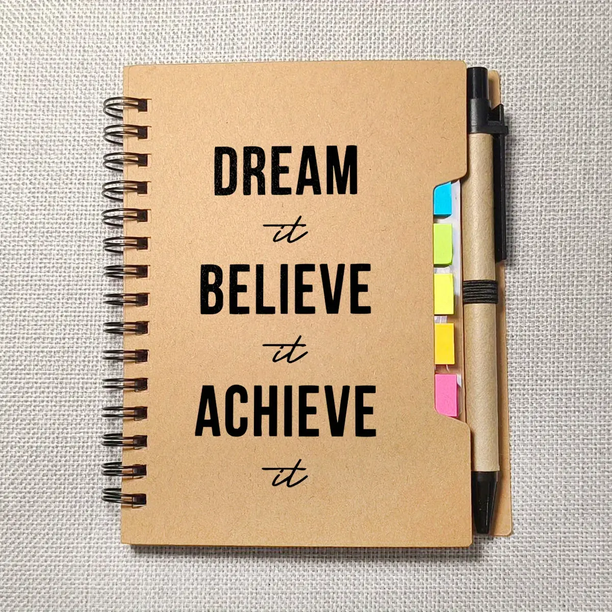 1 Set Employee Appreciation Gift - Motivational Mini Notepad with Ballpoint Pen - Inspirational Thank You Gifts for Staff, Colleagues & Teachers - Christmas/Thanksgiving Corporate Rewards (Brown)