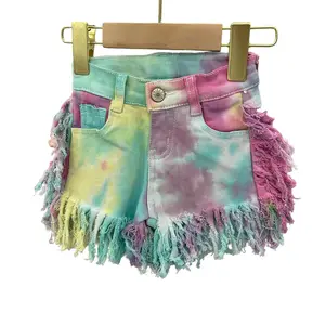 Girls' Western Leopard Print Denim Shorts - Cute, Lightweight, Durable, C13-20 Style, Casual Comfy Shorts, Jeans Bottoms, Kids' Clothes, Sizes 3/6M to 10-12T