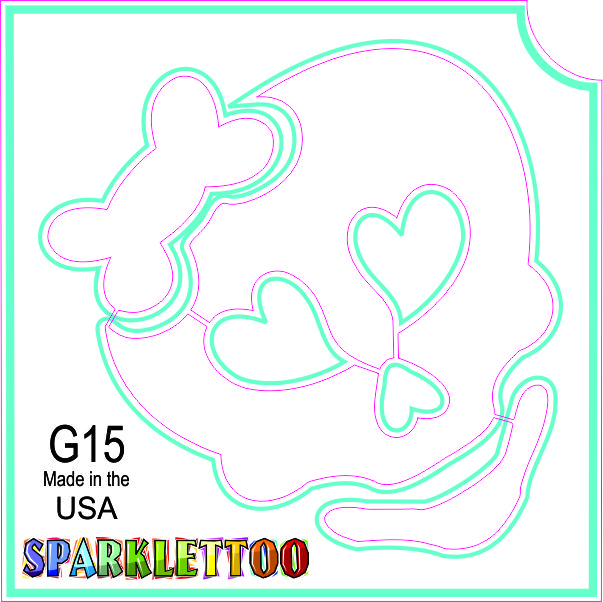 212 MAIN Ruby Red Glitter Tattoo Stencil (G15-2) - Pack of 100, 2x2 in 2-Ply Stencil, Girl Skull Design, Glitter Finish, Children Safe, FDA-Compliant Men's Costume Accessory Face Art Tool