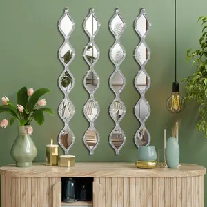 BBTO Teardrop Mirror Wall Decor Decorative Mirror Rustic Crush Diamond Mirrors Wall Farmhouse Long Art for Bathroom Bedroom Entryway Apartment Living Room(