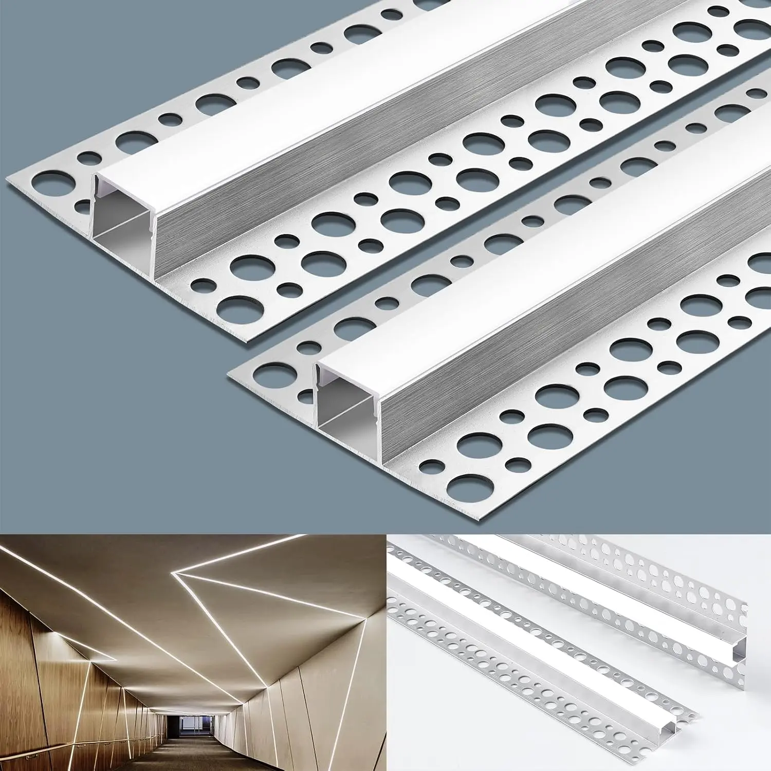 6 Pack LED Strip Light Channel Aluminum Track Profile with White Diffuser