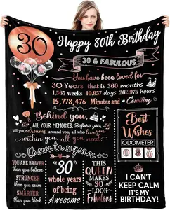 30th Birthday Gifts for Women Her Happy 30th Birthday Decorations Blanket Dirty 30 Gifts for 30 Year Old Birthday Gifts for Women Men Funny 30th Birthday Gifts for Daughter Sister Son