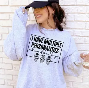 humor personality gray Gildan Unisex Crewneck Sweatshirt funny sweatshirts