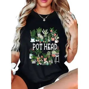 Cotton Plant Lover And Gardener: Pot Head Succulent Short Sleeve T-Shirt Breathable Fabric