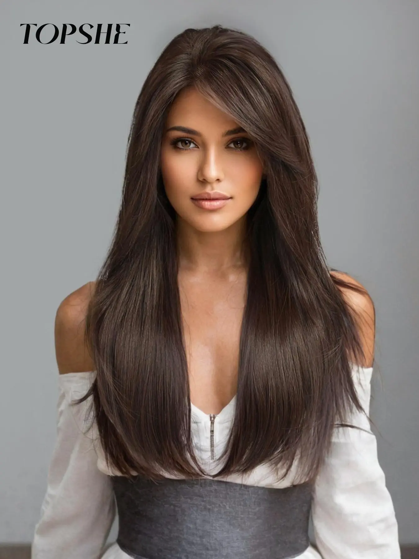 Topshe 13*6 Full Hand-Woven Lace Wig, Natural Fashionable Look, Breathable Lightweight Design, High-Quality Imported Fiber, Lace Synthetic Wig