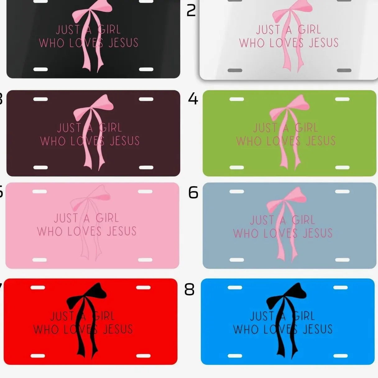 Just a Girl Who Loves Jesus License Plate - Inspirational Christian Car Accessory
