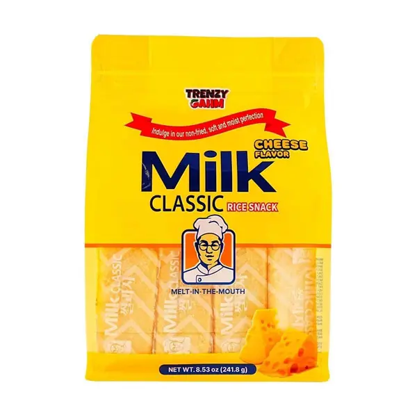 TRENZY GAHM Crunchy Airy Rice Crackers, Classic Milk Flavor, 8.53oz Convenient Grab-and-Go Snack