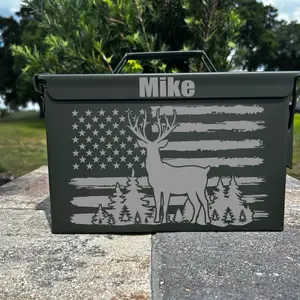 Custom Engraved Ammo Can 50 Cal – Personalized Gift for Him, Veterans, Hunters, or Collectors